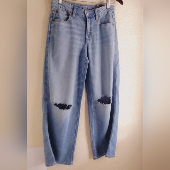 American Eagle Outfitters Low Rise Dreamy Drape Baggy Wide Leg Denim Jeans - Picture 5 of 7